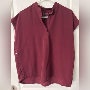 Figs Rafaela scrub top medium burgundy